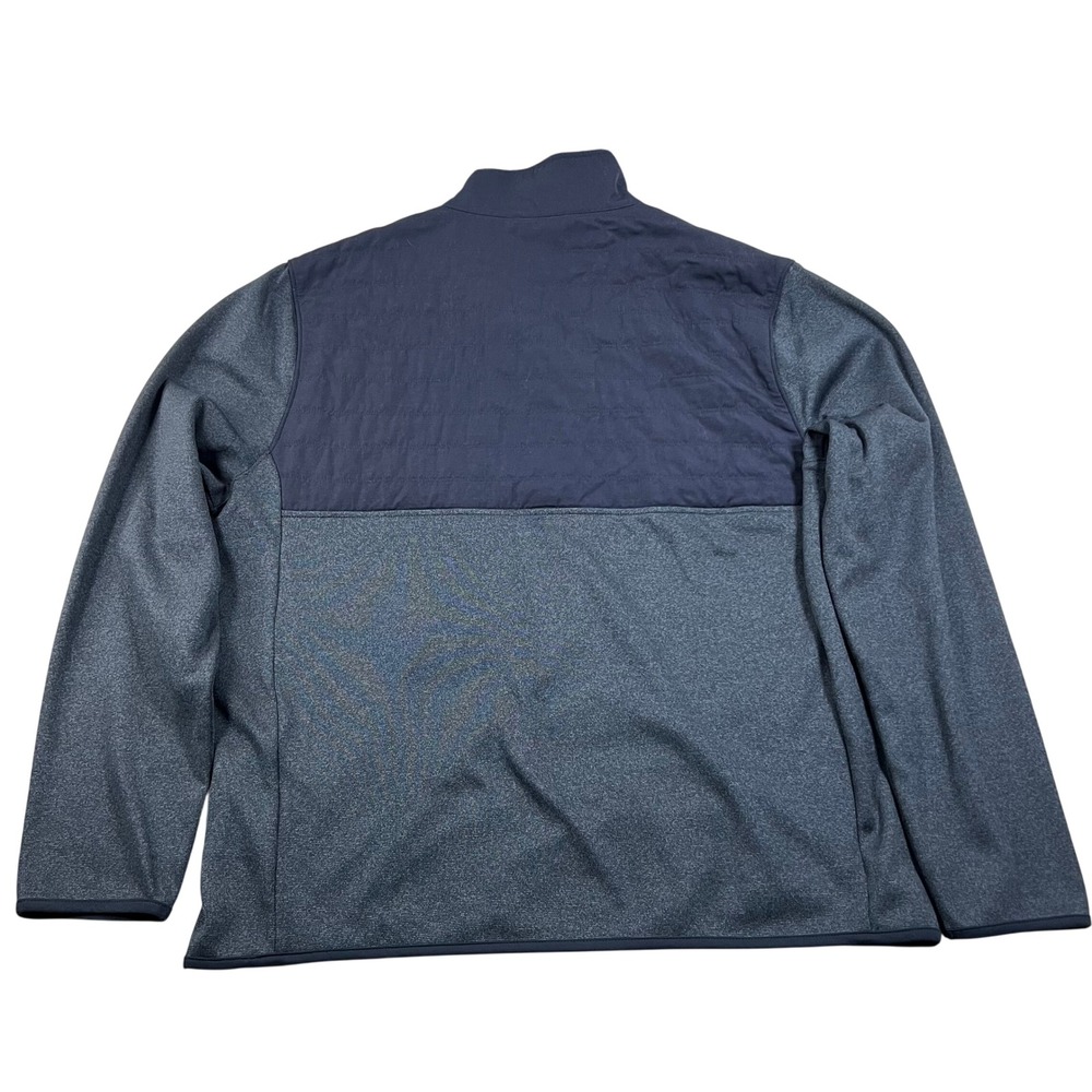 UNTUCKit Mens Large Quarter Zip Pullover Mixed Media Quilted Navy‎ Grey Jacket - Picture 3 of 6
